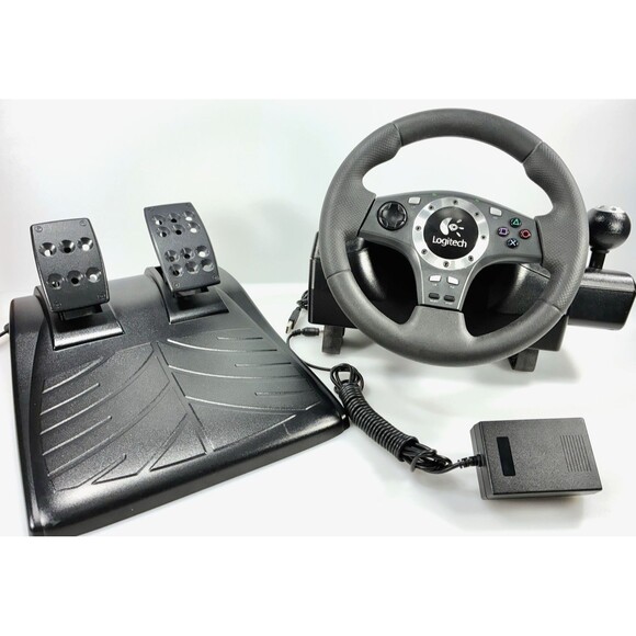 Logitech Driving Force Pro E-UJ11 USB Wired Steering Wheel with Shifter & Pedals - Picture 1 of 16